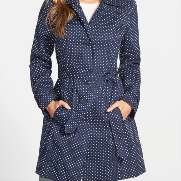 London Fog Jackets & Blazers - London Fog Polka Dot Trench Coat *Like New* 3X